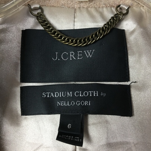 J.Crew Stadium Cocoon Nello Gori Iconic Wool Blend Peacoat Sand/Heather Oat Sz 6 - Picture 13 of 16